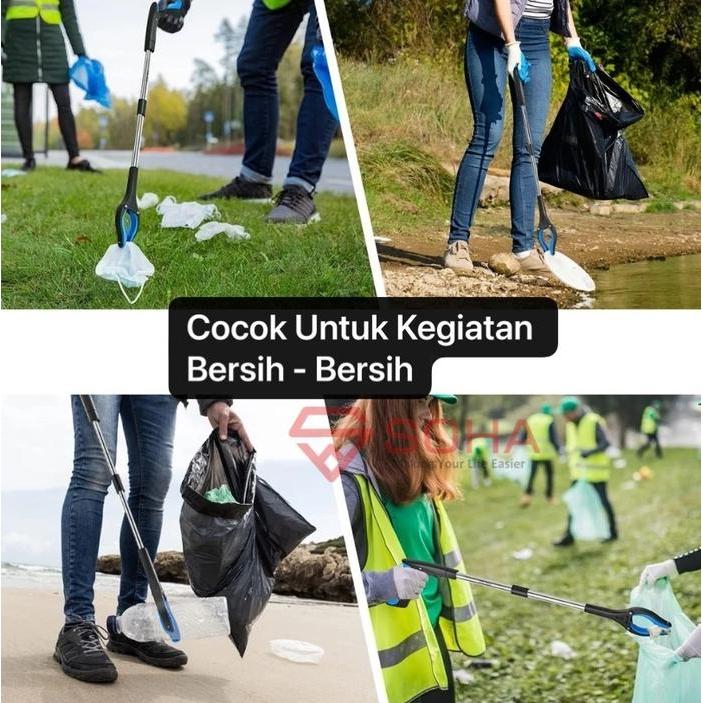 Alat Penjepit Sampah Tongkat Ambil Barang Grab Stick Aluminium Alloy Kuat Serbaguna Jepitan Sampah