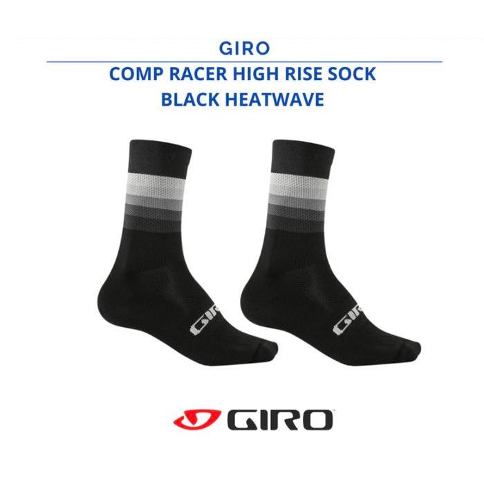 KAOS KAKI SEPEDA CYCLING SOCKS GIRO GA COMP HIGH RISE BLACK HEATWAVE