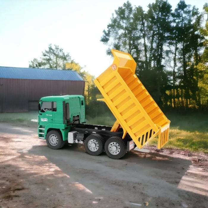 Bruder Toys 2765 MAN TGA Tip Up Truck - Mainan Anak Truk Asli Ban Plastik