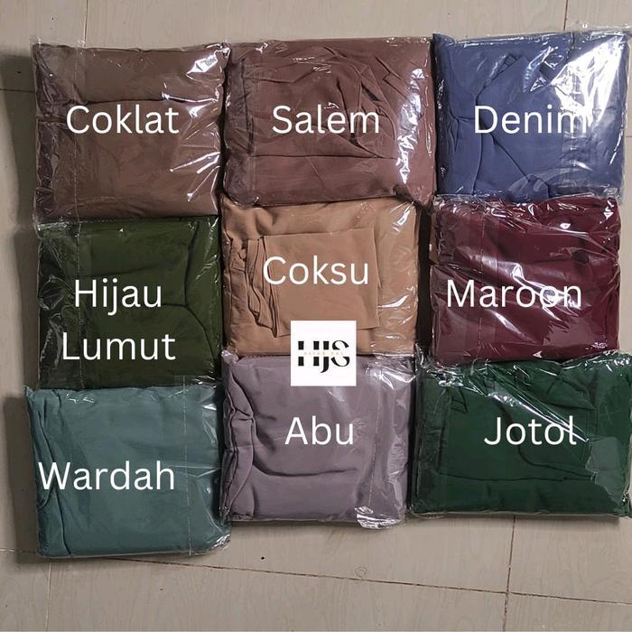 Khimar Ceruty Babydoll / Khimar 2 Layer / Non Pet Gerna Muslim Syari Jilbab Kerudung Instan Ceruti