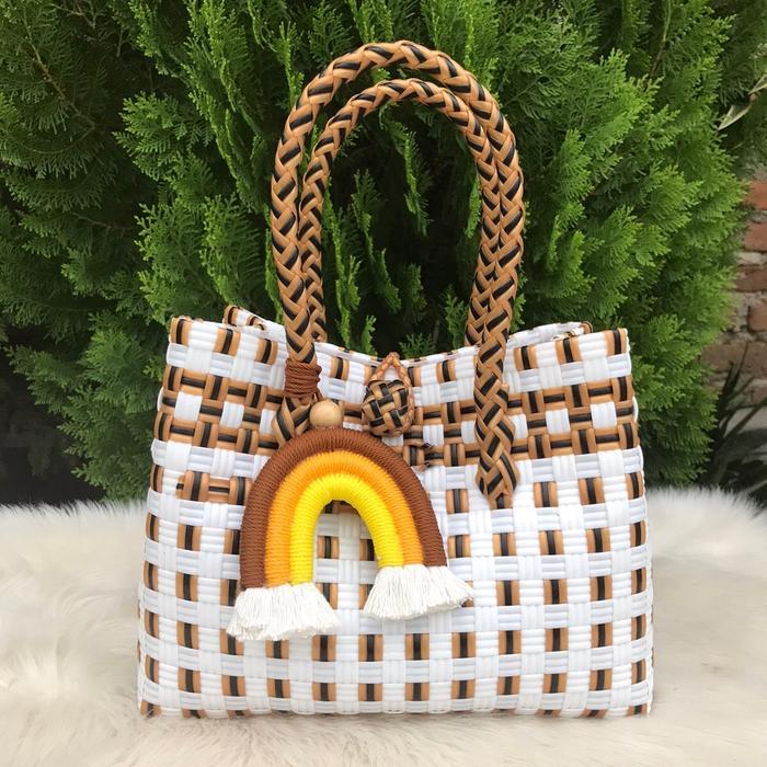 [FREE PELANGI] Tas Anyaman Jali Premium Tote Bag Anyaman Tas Jali S Patty