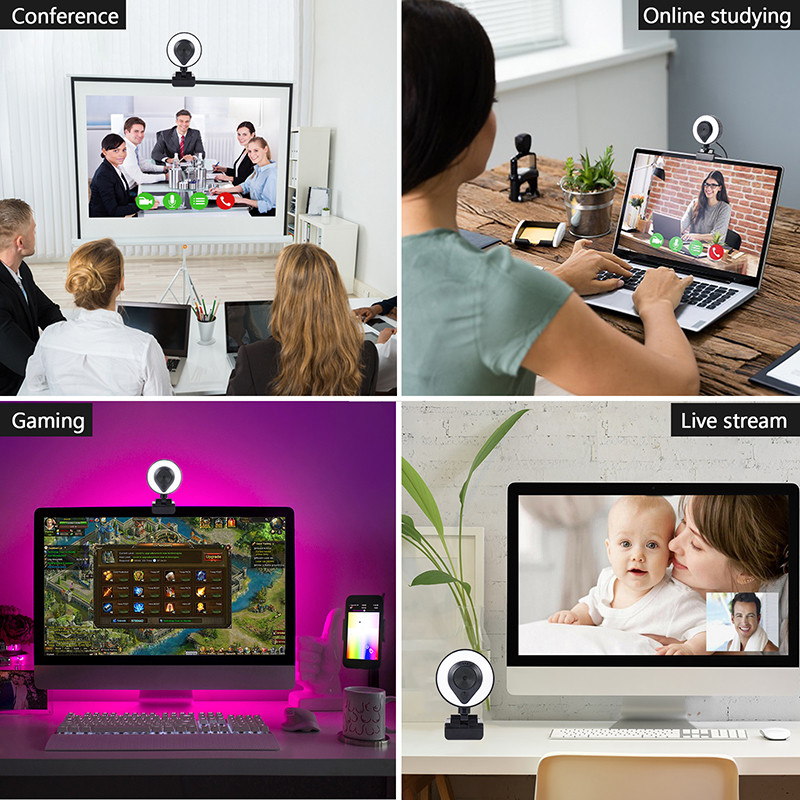 Portable Full HD 1080P 2K 4K Webcam PC Laptop Auto Focus Webcam Live Streaming Flexible with