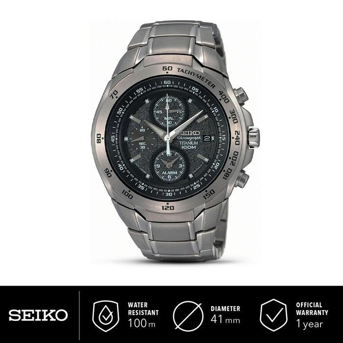 PROMO BESAR Jam Tangan Pria Seiko Chronograph Titanium SNAB91 Original