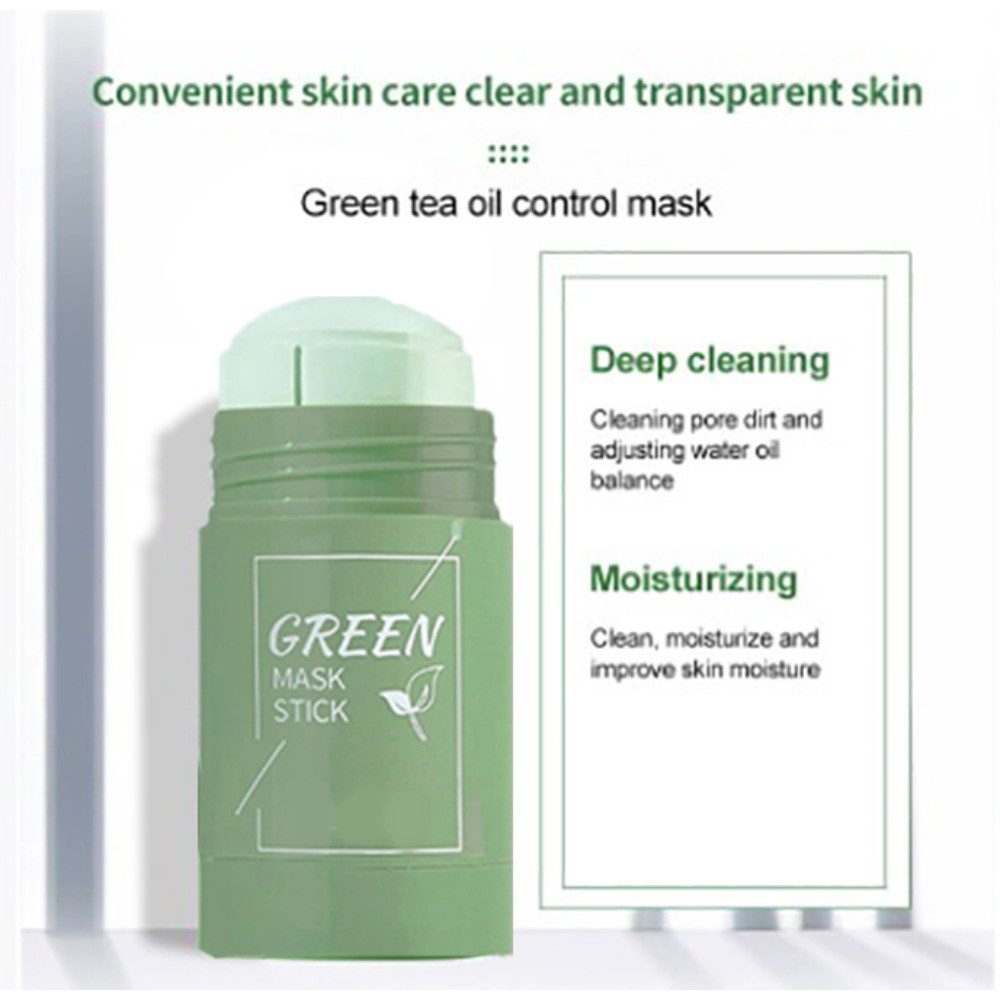 Face Clean Mask Green Tea Cleansing Stick Mask Shrink pores Deep Blackhead Remover facial Cleansing