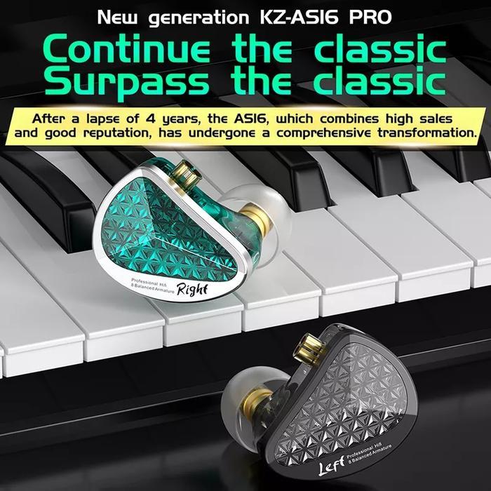 KZ AS16 Pro with Mic 16BA Balance Armature In Ear Monitor Earphone