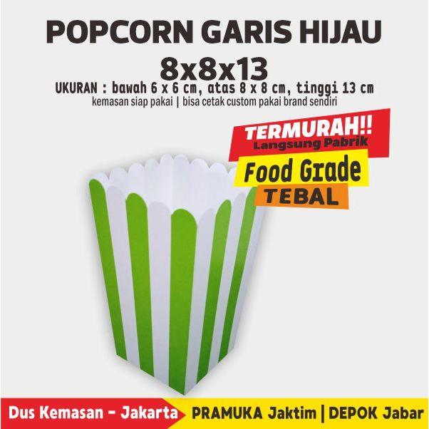 BOX POPCORN GARIS 8X8X13 CM (ISI 50 PCS)