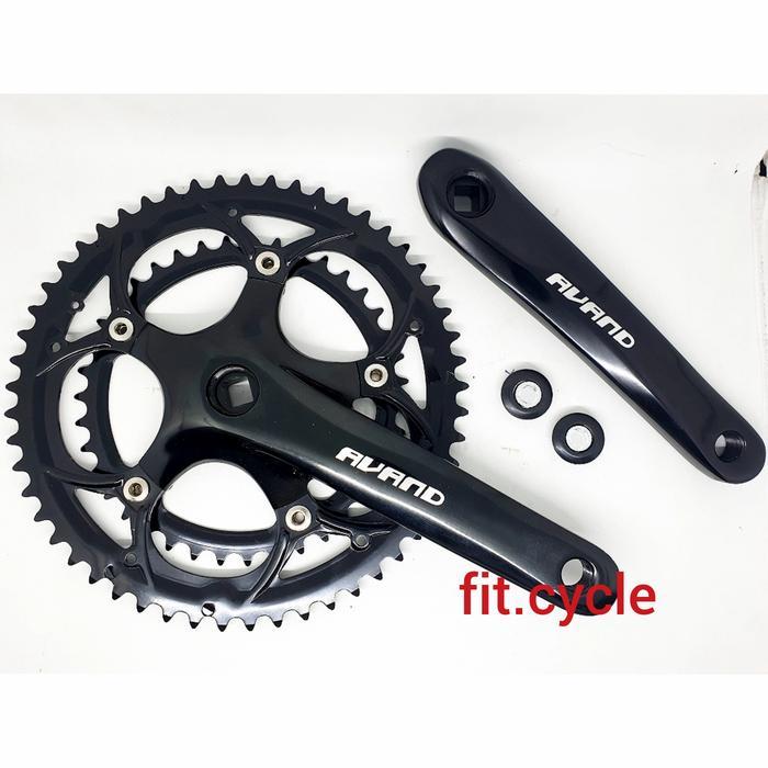 Crankset Avand double chainring 39 / 53 T alloy hitam