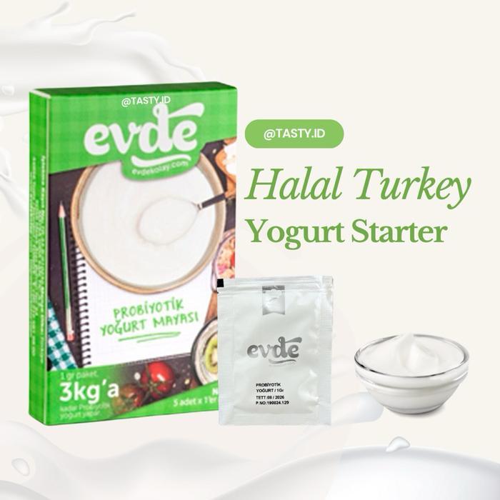 HALAL Premium Yogurt Starter Evde Turki / Yogurt Culture / Kultur Yogurt / Bibit Yogurt / Biang