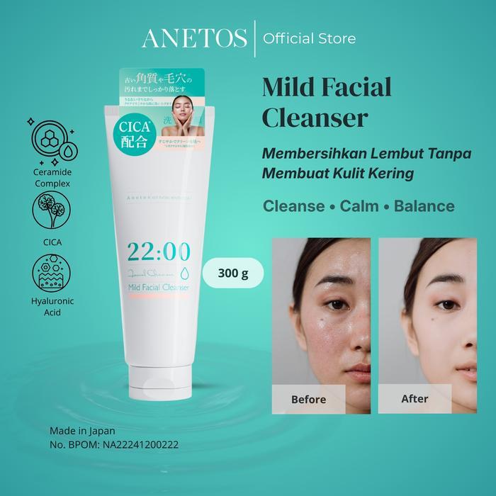 ANETOS Sabun Cuci Muka 300g Facial Cleanser Lembut, Atasi Minyak Berlebih & Jerawat, BPOM Made in