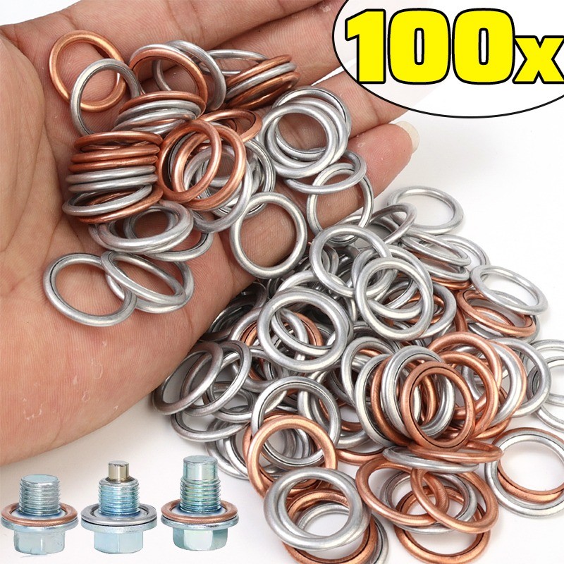Car Engine Oil Pan Drain Screw Gasket 14mm Aluminium/ Copper Sealing Circle Transmission Drain Plug