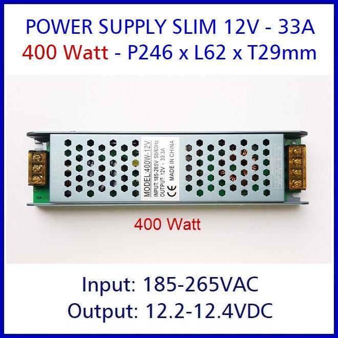 Power Supply Adaptor Slim 12V 33A 400Watt