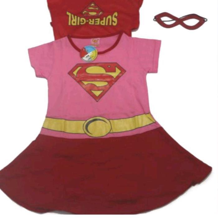 BAJU ANAK SUPERGIRL/SUPERGIRL PINK/DRESS SUPERMAN PINK Kostum