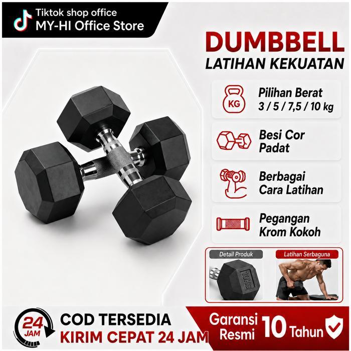 MY-HIMini Dumbbell set 5KG 10KG Anti slip Barbel Dumbbell besi Gym Dumbbell Murah Barbel Wanita Anti