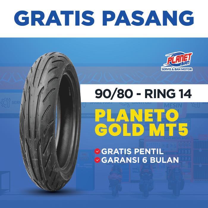Ban Motor Ring 14 - 90/80 Planeto Gold MT5 (Ban Motor DEPAN Vario 125 New, Vario 150, Ban Motor