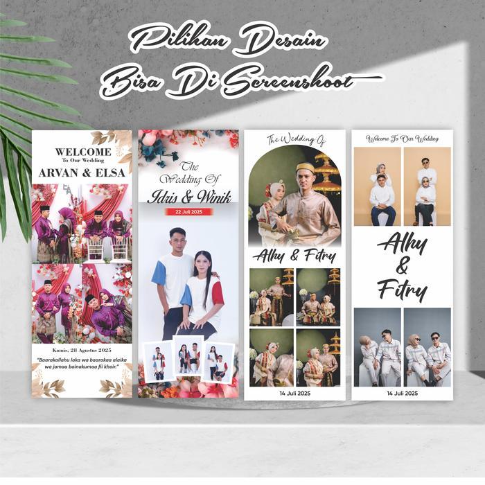 READY BANNER WEDDING + TIANG / STAND BANNER ACARA WEDDING / PERNIKAHAN ENGAGEMENT / KHITAN SATU HARI