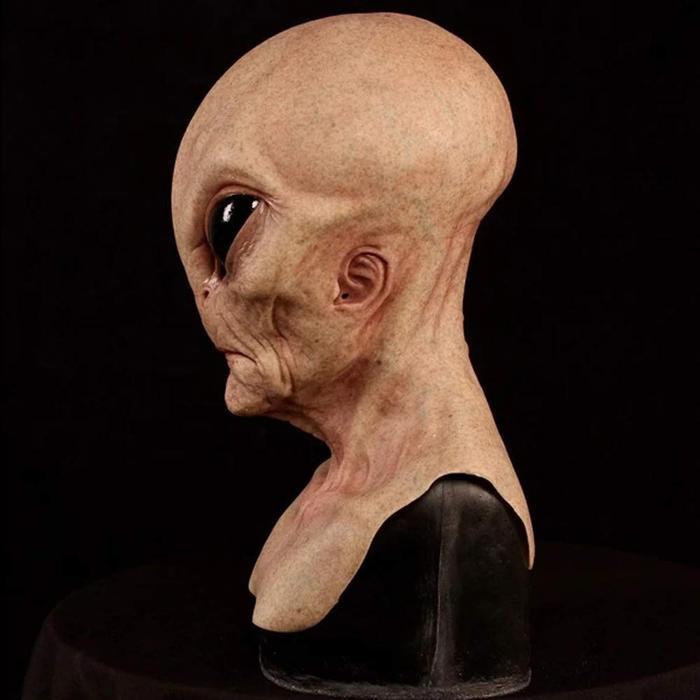 Topeng Alien Ufo Latex Mask Halloween Topeng Wajah Cosplay
