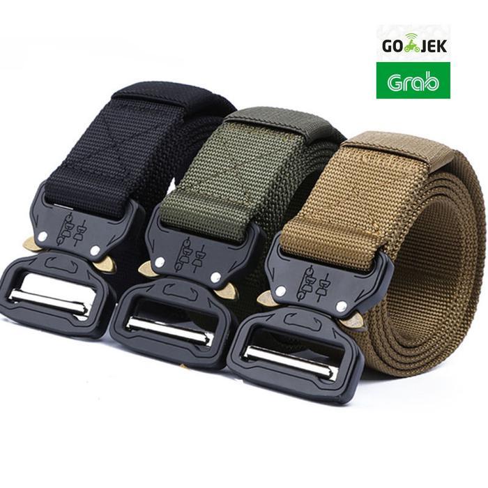 Tali Ikat Pinggang Canvas Army Military Tactical 125cm Belt Sabuk