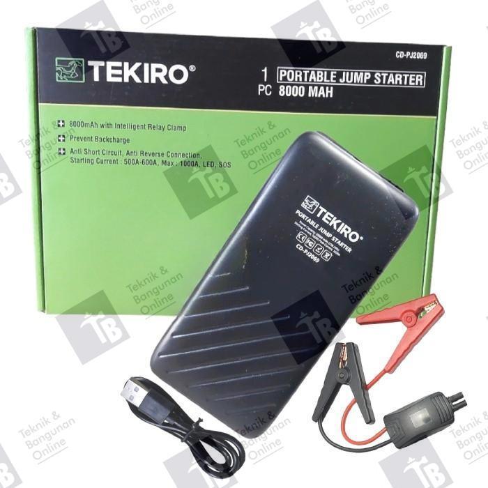 TEKIRO Portable Jump Starter 8000 MAH CD-PJ2069 / Alat Kejut Listrik Aki Mobil dengan LED Senter &