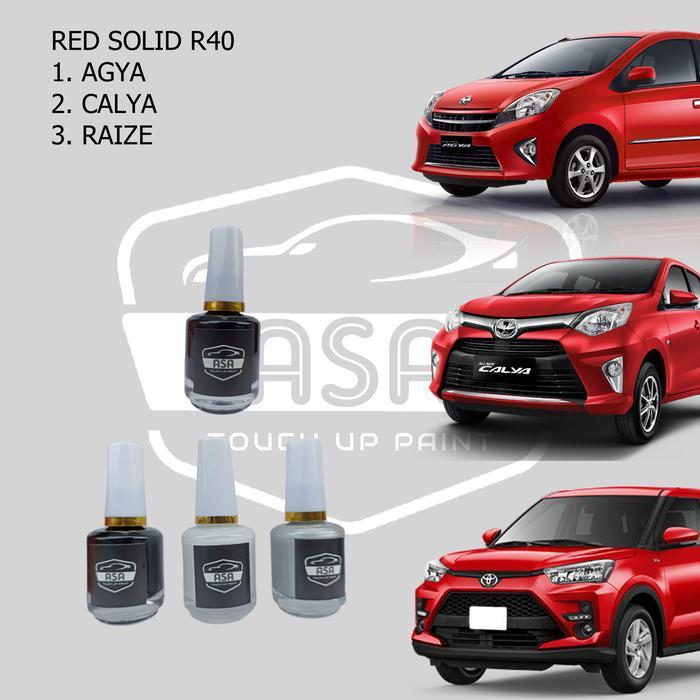 Promo R40 Cat Oles Penghilang Penutup Baret Lecet Mobil Toyota Calya Agya Raize Merah Red Solid