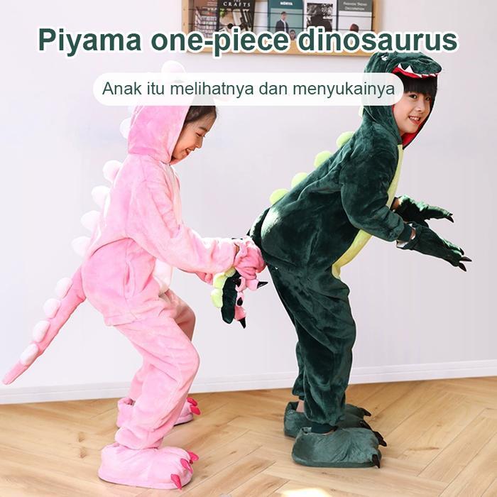 Baju Kostum Onesie Kigurumi Piyama Karakter Pakaian Dinosaurus Anak-Anak