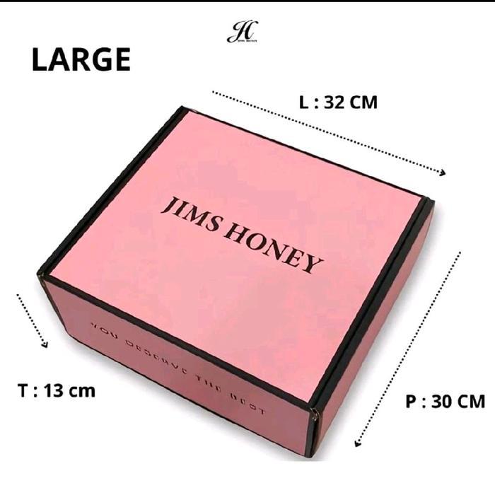 Younger_Shop Jims Honey Box Lipat Pink Kotak Bahan Kardus Sintetis Gift Box Hampers Extra Packing