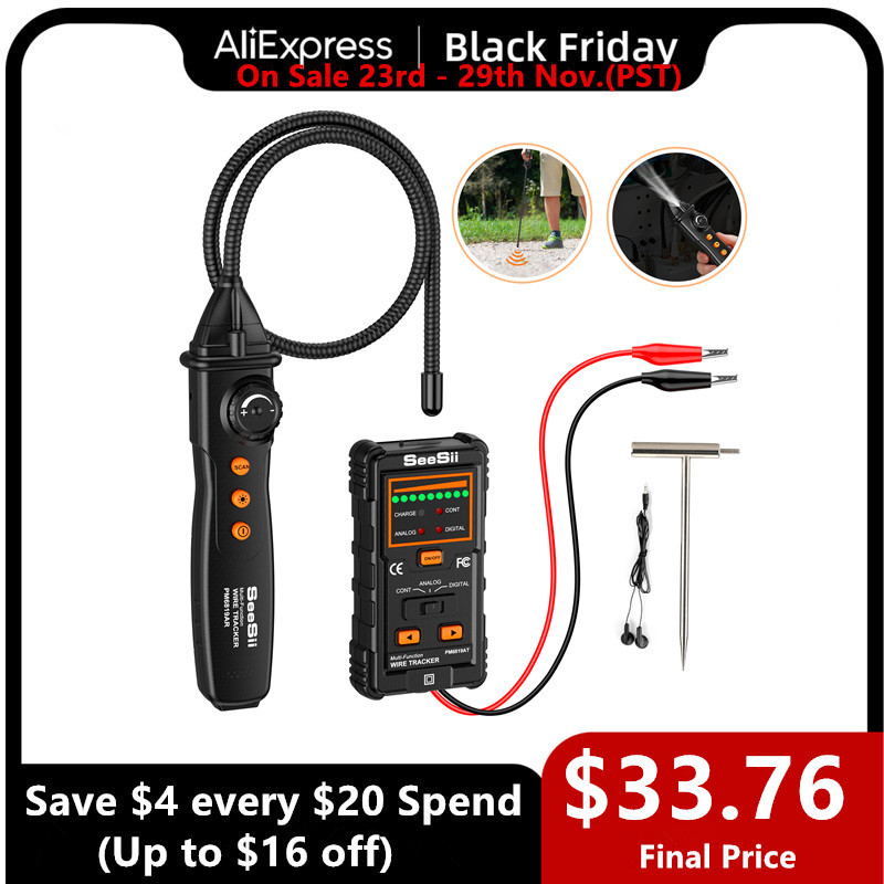 . Underground Cable Locator Seesii Wire Tracer Detector With Earphone -