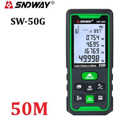 SNDWAY Meteran Digital Green Laser 50 Meter SW-50G Laser Hijau Outdoor