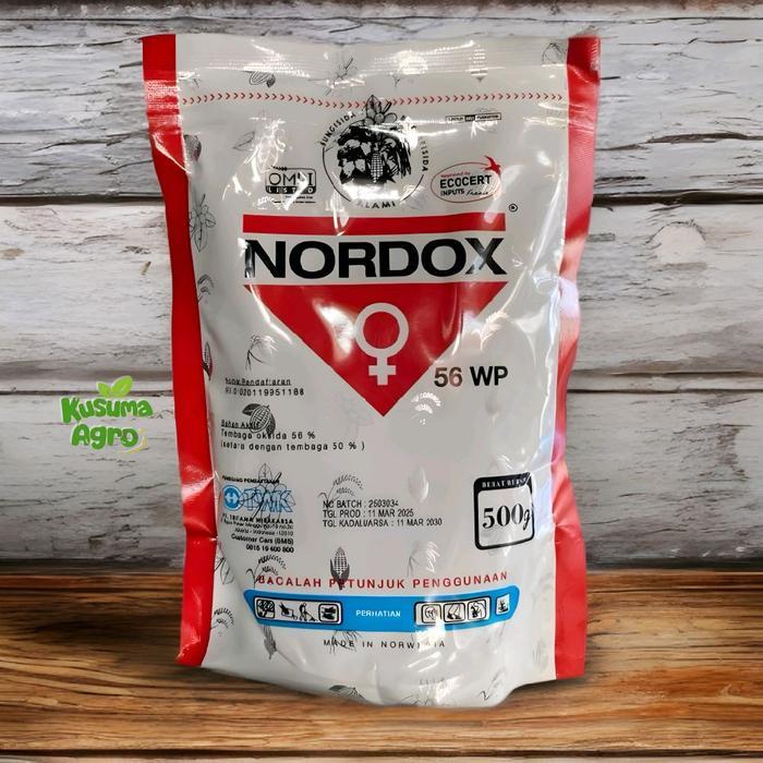 ` Nordox 56 WP - Fungisida & Bakterisida Kontak Tepung Merah - 500gram - untuk Padi Kakao Kopi