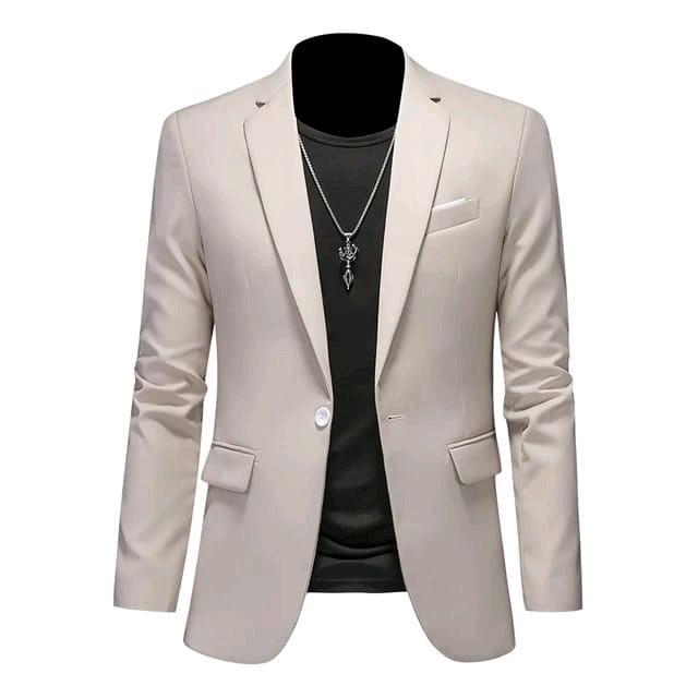 Jas Blazer Pria Elegan Warna Cream untuk Kantor dan Acara Nikah - Cream, S