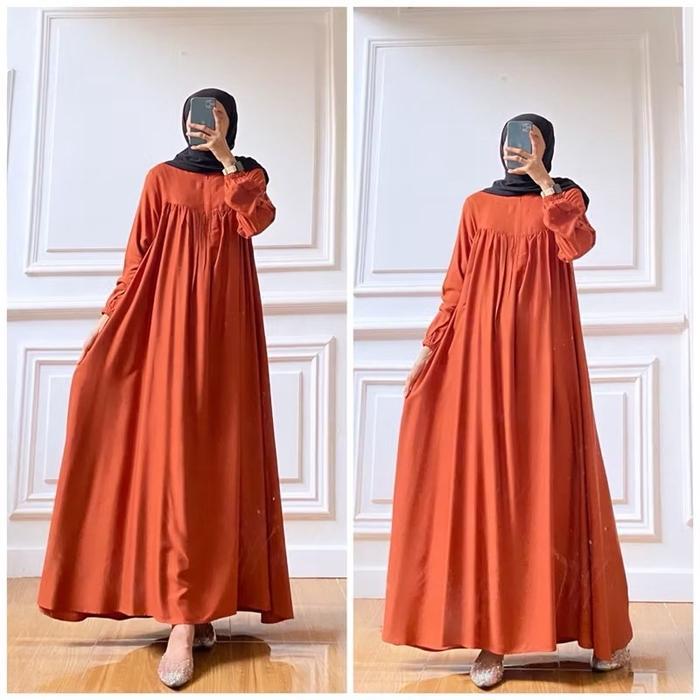 Ready Gamis Twill Ld 120,130,140,150 Gamis Fuji Gamis Rayon Twill Inport Gamis Wanita Muslim Terbaru