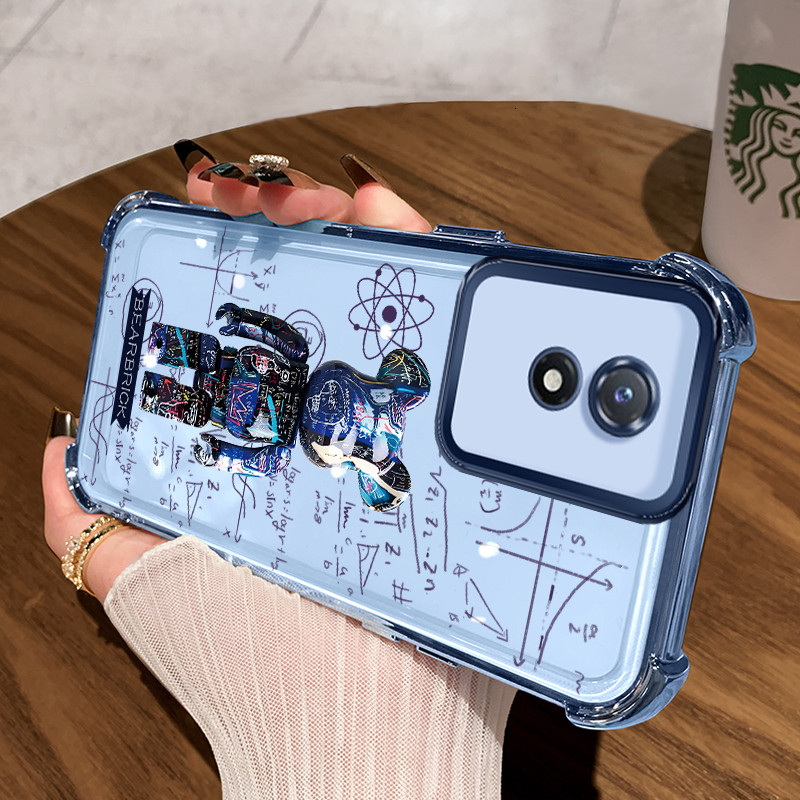 Casing Hp untuk VIVO Y02 Y02A Y02T Y11 2023 Case Rumus Matematika Beruang Kasing Transparan Cesing A
