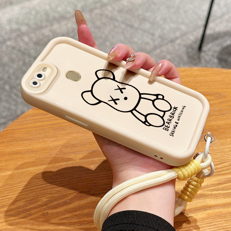 Casing Hp untuk OPPO A7 A5s A12 A12s A11K Case Casing HP Softcase Ponsel Soft Shell dengan Tali Sili