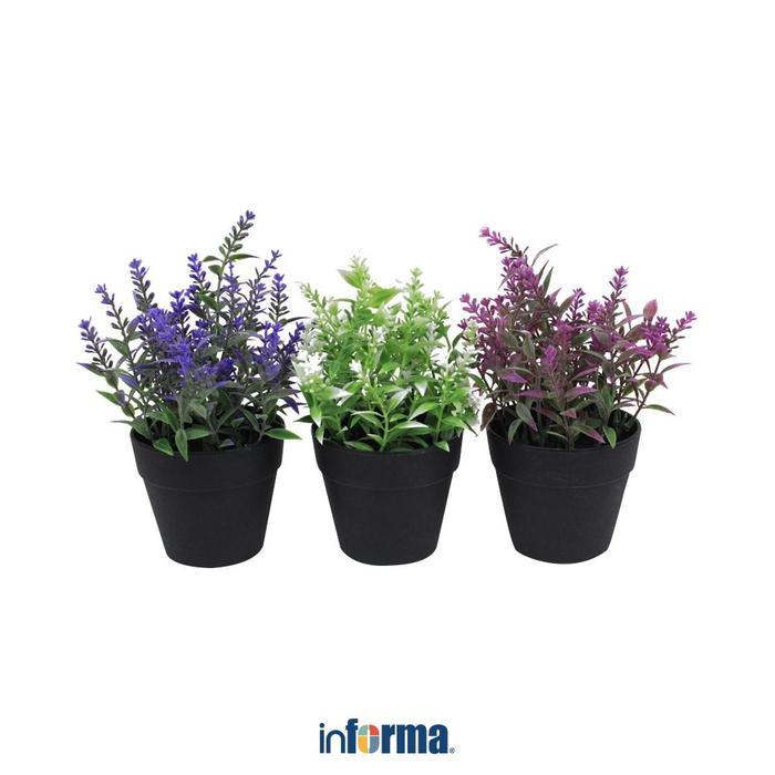 Informa 20.5 cm Set 3 Pcs Bunga Artifisial Lavender Tanaman Hias Bunga Plastik Dekorasi Rumah