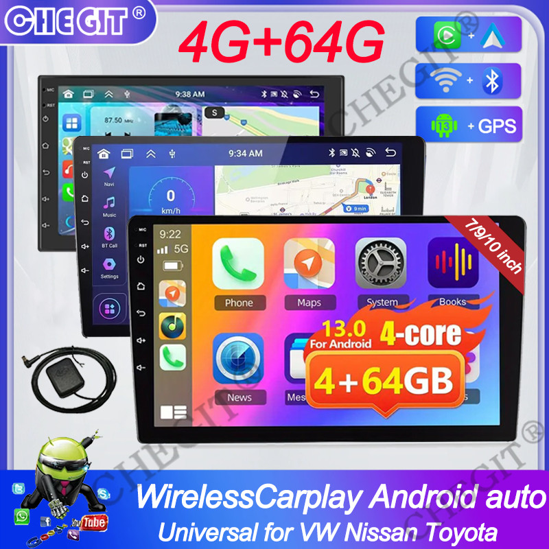 7/9/10inch 2 Din Car Audio Android 13 Car Radio Android auto Carplay 64G Automotive Multimedia