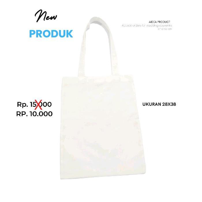 Tas Tote Bag Kain Blacu/Baby Kanvas Putih tulang Polos- Grosir Totebag Wanita