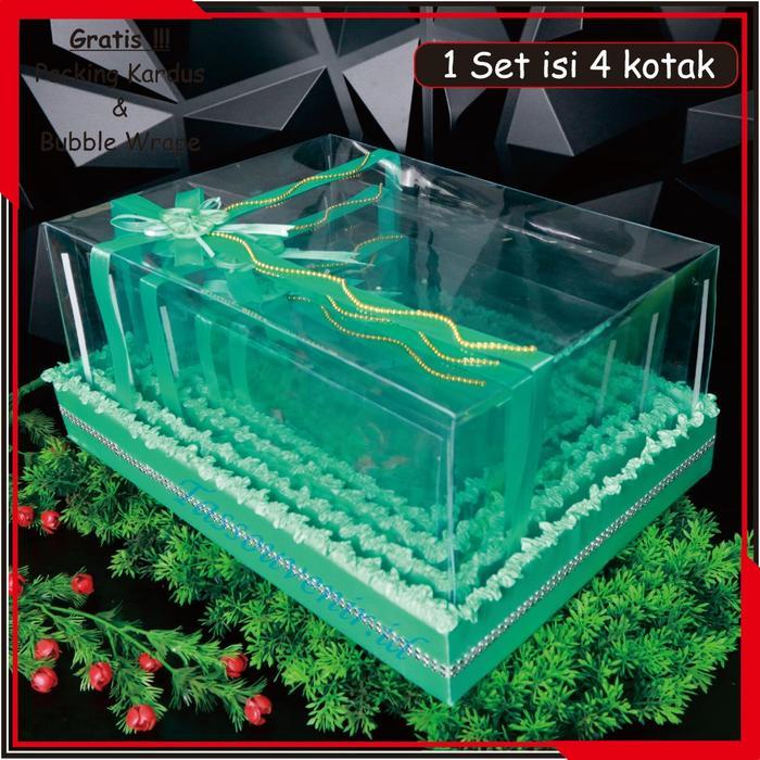 Kotak Hantaran Pernikahan isi 4 Seserahan Pernikahan Parcel Tutup Mika Murah / Kotak Seserahan / Box