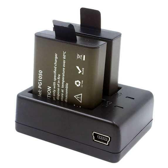 Charger Baterai 2 Slot With 2Pcs Baterai For Eken H9 H9R Sjcam