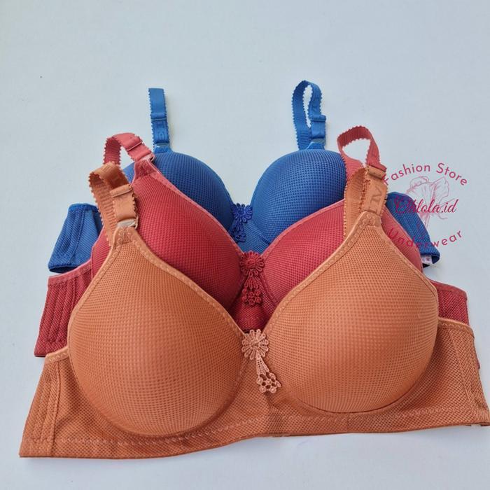 5 Pcs Bh Katun Wanita Dewasa Bra Motif Polos Lembut Bra Busa Tipis Remaja Premium Bahan Kaos Tidak