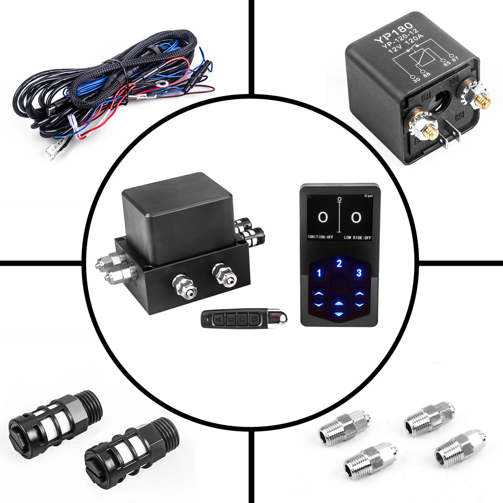 UNIVERSAL AUTO AIR MANAGEMENT KIT ECONOMY EDITION THREE-SEGMENT MEMORY AIR RIDE SUSPENSION KIT AUTO