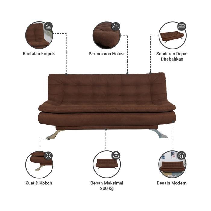 Informa Neo Audrey Sofa Bed Fabric - Cokelat Best Quality