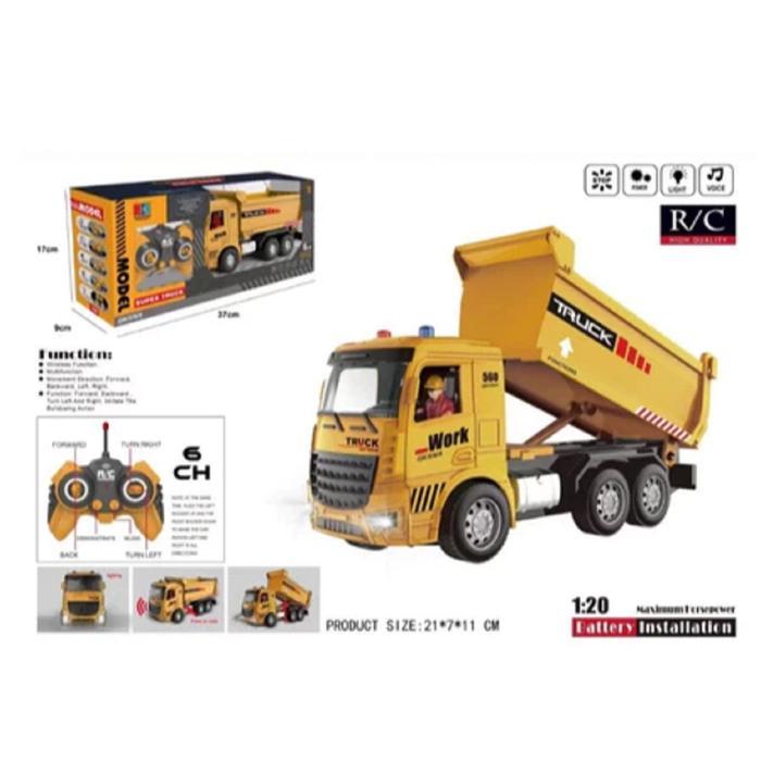 Mainan RC Dump Truk Pasir Remote Control - Tidak Ada - Toys Anak Baterai rc truk canter rc bensin