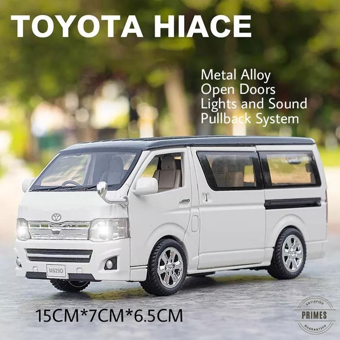 Diecast Mobil Miniatur Toyota Hiace Mainan Koleksi Mobil Skala 1:32