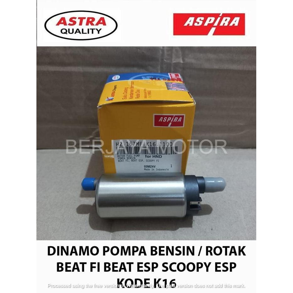Dinamo Pompa Bensin Rotak Beat Fi Beat Esp Scoopy Fi K16 Motor Fuel Pump Aspira