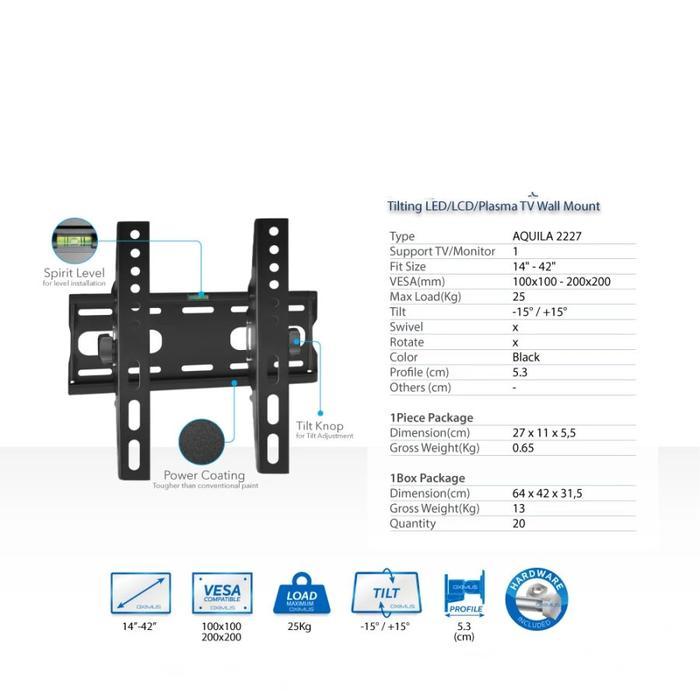 BRACKET TV LED 24 32 40 Inch Universal Fixed Breket Wall Mount Braket LG Sharp Polytron TCL Coocaa