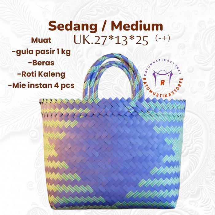 Tas lurik anyaman Tas keranjang anyaman Tas belanja Tas jadul
