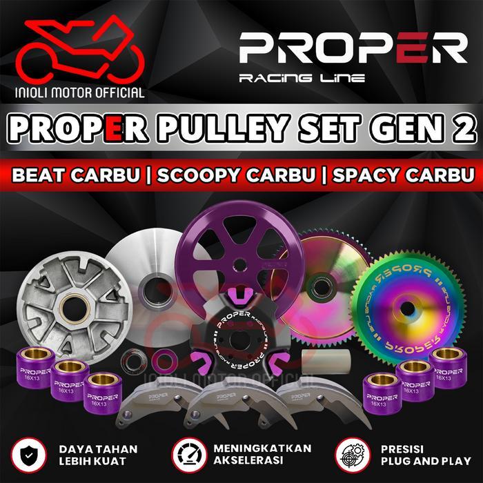 PAKET UPGRADE CVT PROPER RACING LINE BEAT KARBU SCOOPY KARBU SPACY CARBU KVY PAKET CVT PULLEY SET