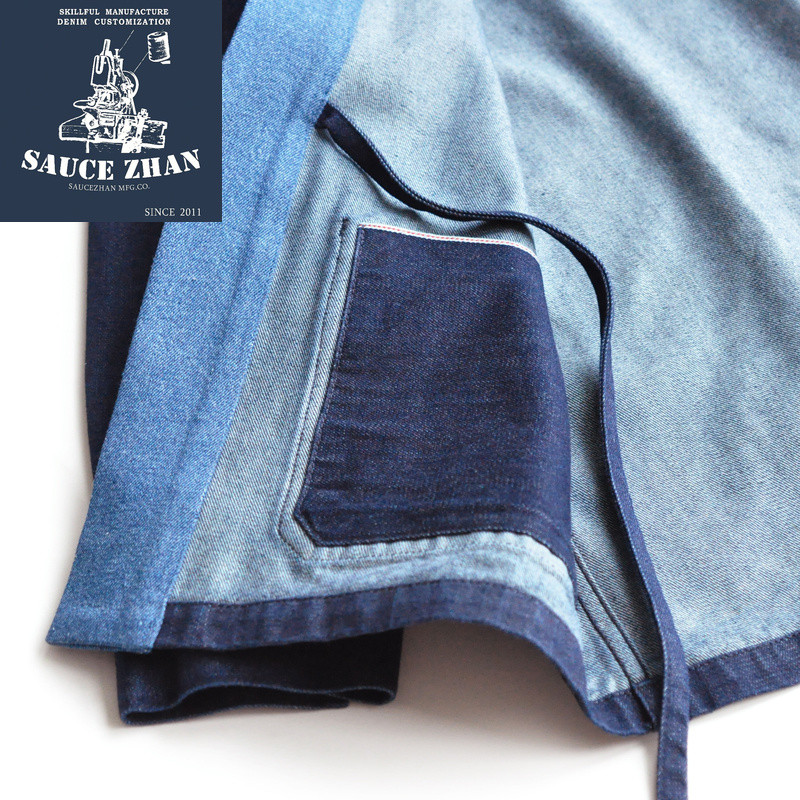 . Saucezhan Noragi Jacket Robe Priest Frock Selvedge Denim Jacket Jean -