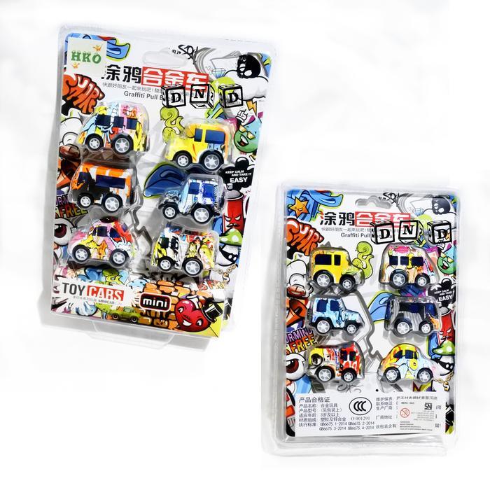 Mainan Anak Graffiti Pull Back Car Mobil Diecast Minibus Bus Truck