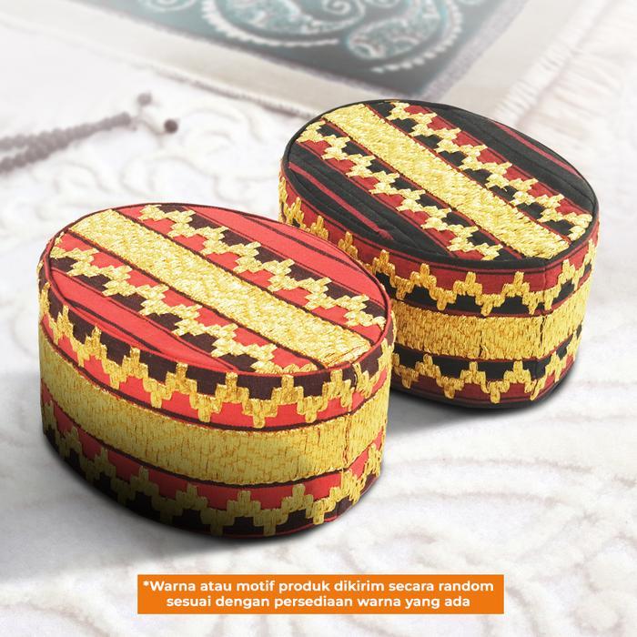 ah Songkok Peci Asli Motif Tradisional Tenun Tapis Lampung