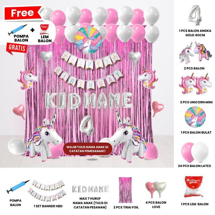 UNICORN/KUDA PONI SET DEKOR ULANG TAHUN ANAK/ DEKORASI ULTAH ANAK